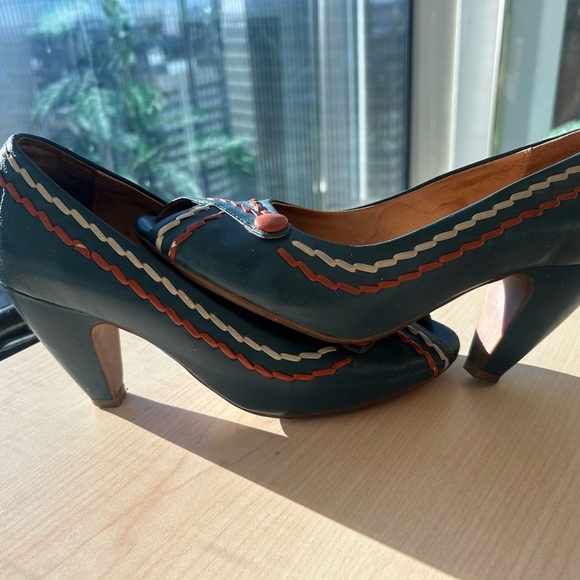 Miz Mooz teal and orange pumps 8.5 great used condition - Picture 12 of 15